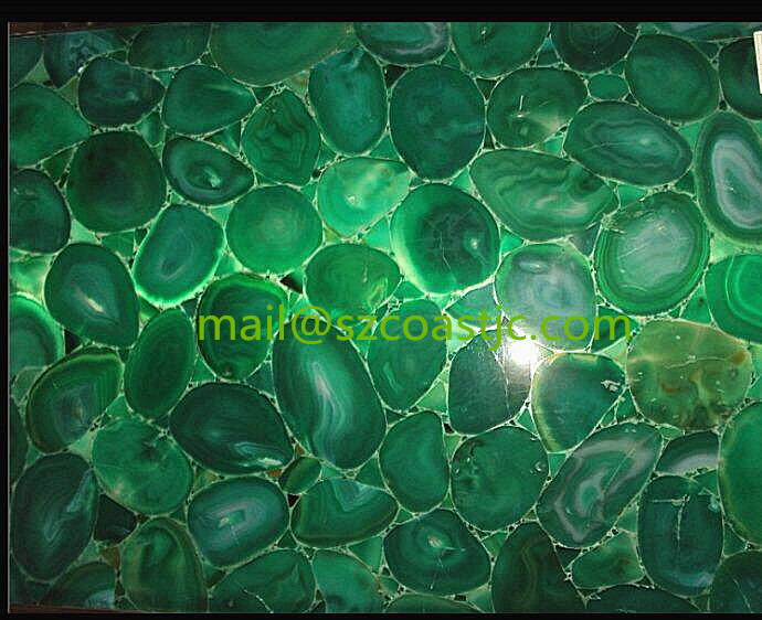 Green agate, backlit